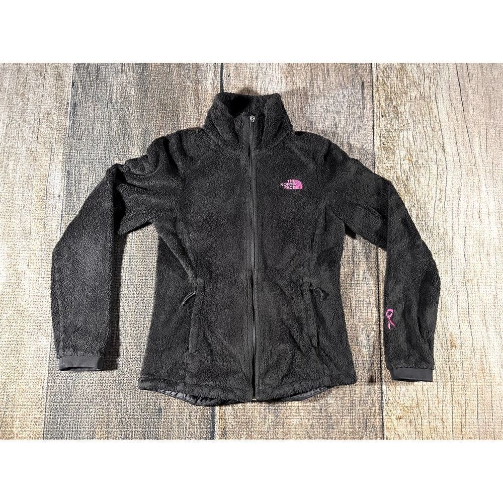 North Face Full Zip Osito Fleece Jacket Black Breast Cancer Awareness Women XS